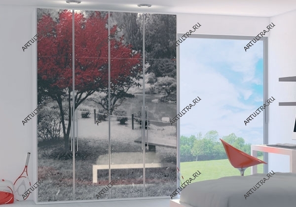 Фотопечать на фасаде шкафа купе